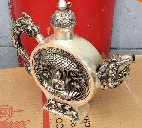 + Бесплатная доставка тибетская Классическая Бронзовая покрытая серебряная
