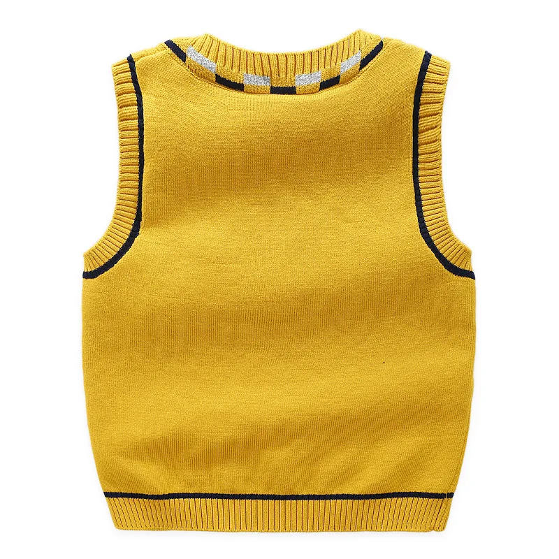 От 2 до 10 лет жилет для маленьких мальчиков Вязаные жилеты с v образным вырезом roupas