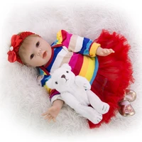 reborn baby doll toy for girl vinyl newborn toddler babies bebe doll with colorful clothes beautiful princess baby soft silicone