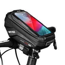 WILD MAN Bike Bag Front Frame Bag Touchscreen Waterproof Bicycle Bag 6.7in Phone Case MTB Bike Handlebar Pack Bike Accessories