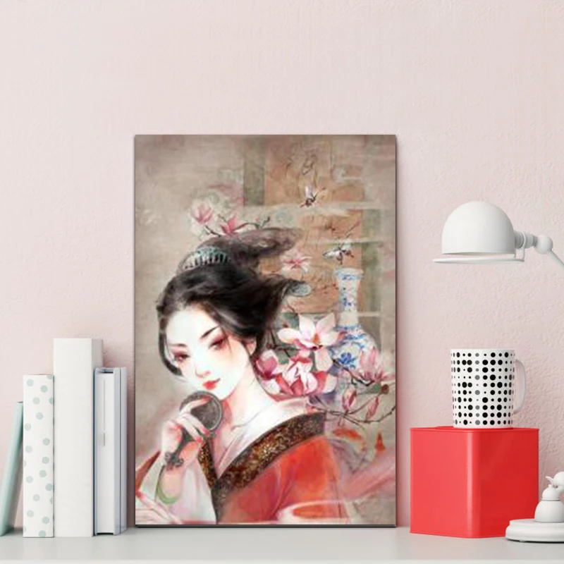 DIY картинки для раскраски по номерам с древней женской картинкой рисунок