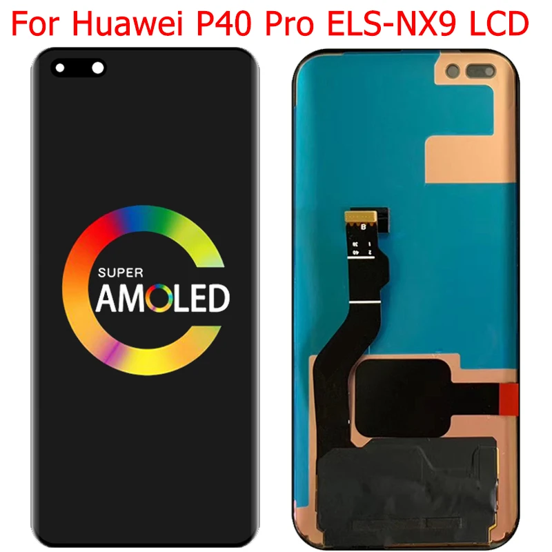 Pantalla LCD Original para Huawei P40 Pro, con Marco, ELS-NX9 de 6,58 pulgadas, P40 Pro, ELS-N04, piezas de Panel de pantalla t&aacute;ctil-0