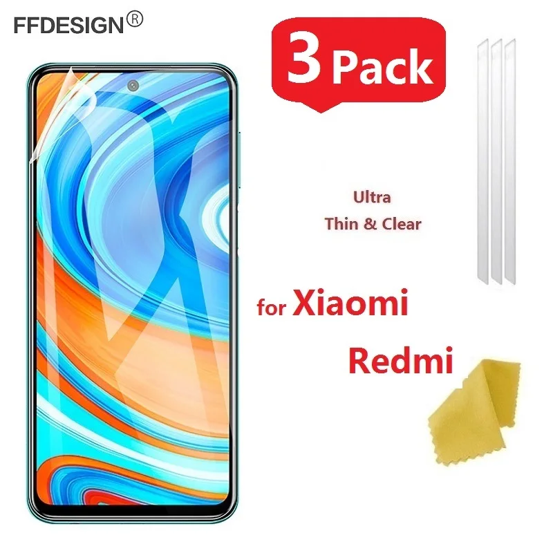 3 шт. прозрачная защитная пленка для Redmi Note 9 8 7 6 5 Pro 9s 8T 9A 9C 8A 7A 6A Plus (не стекло)
