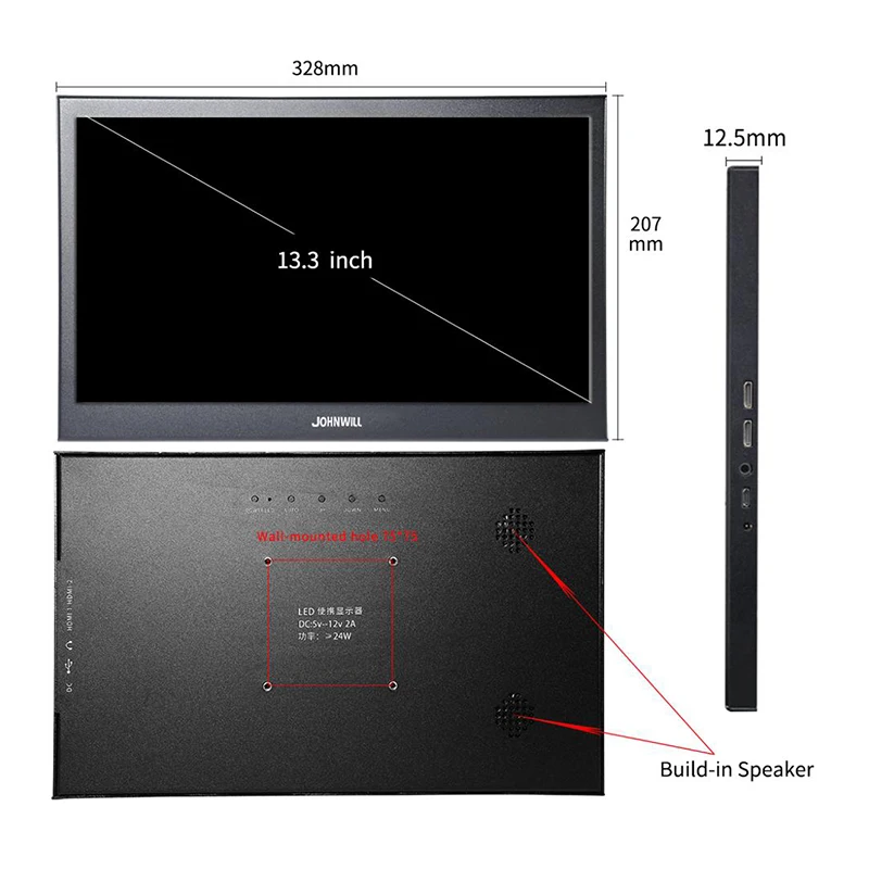 Verkaufen 13,3 Inch Touch Tragbare Monitor Für Computer 1080P Hdmi Monitor IPS HDMI 2K Gaming Monitor Für Raspberry Pi PS4 Xbox360 Schalter