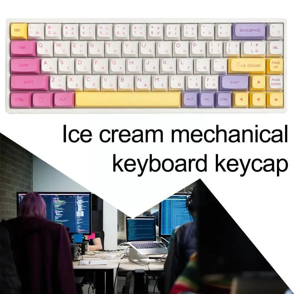 

Creativity Ice Cream Theme Keycaps XDA Profile 136 Key PBT Sublimation Keycap For MX Switch Mechanical Keyboard Kawaii Key E6V5