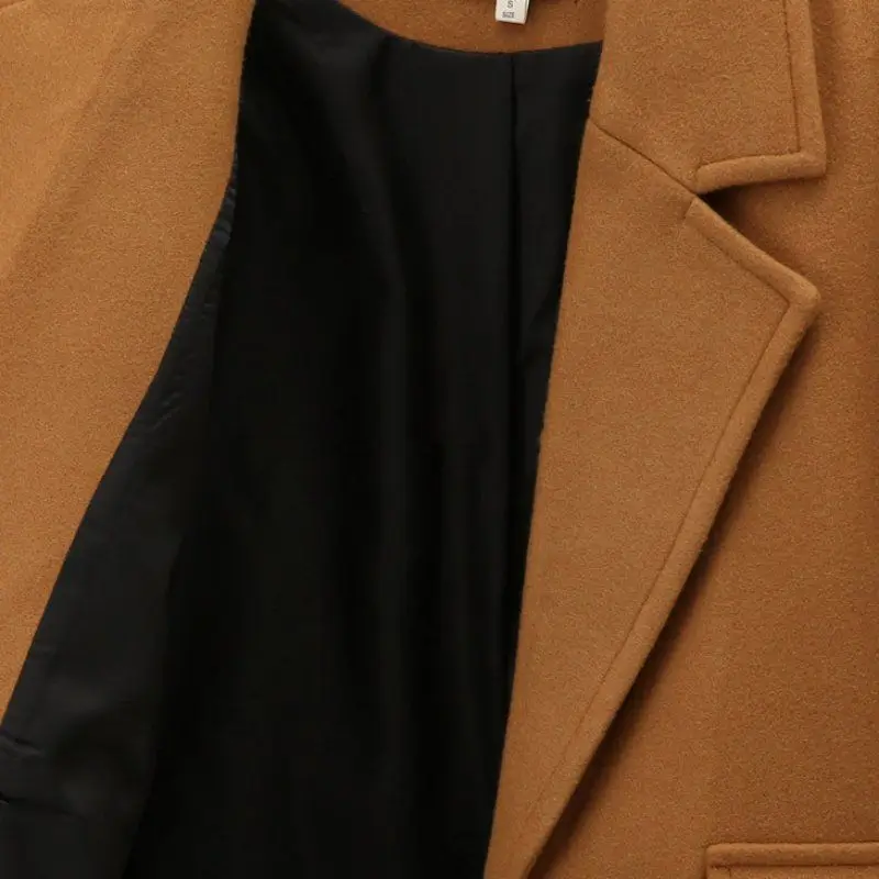 

Soft Wool Blazers Jacket Female Elegant Loose Overisze Outwear Autumn Winter Long Coat Women 2020 Casual Plus Size Slim Solid