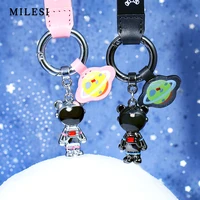 milesi cute astronaut belt keychain couple key chain car keychainbag pendant christmas gift birthday present