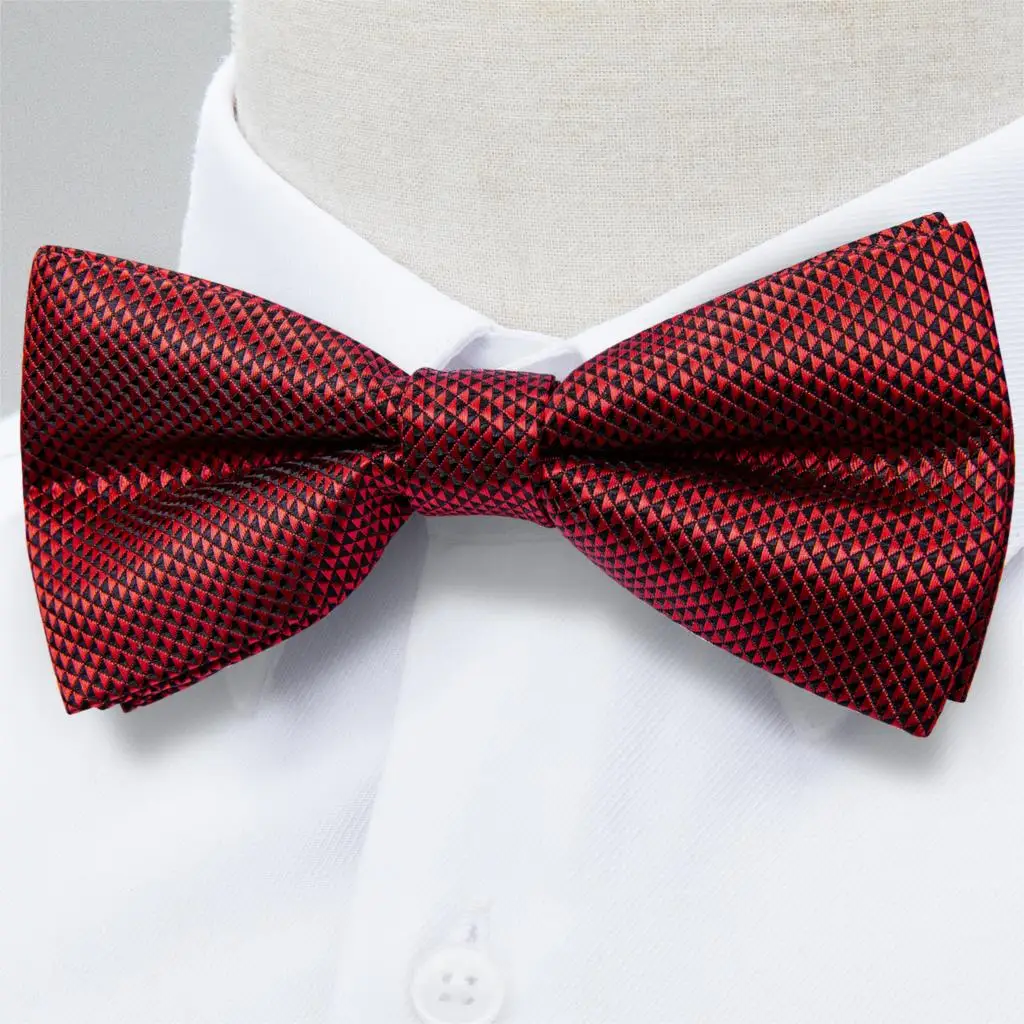 Красный однотонный Шелковый галстук бабочка для мужчин классический свадебный