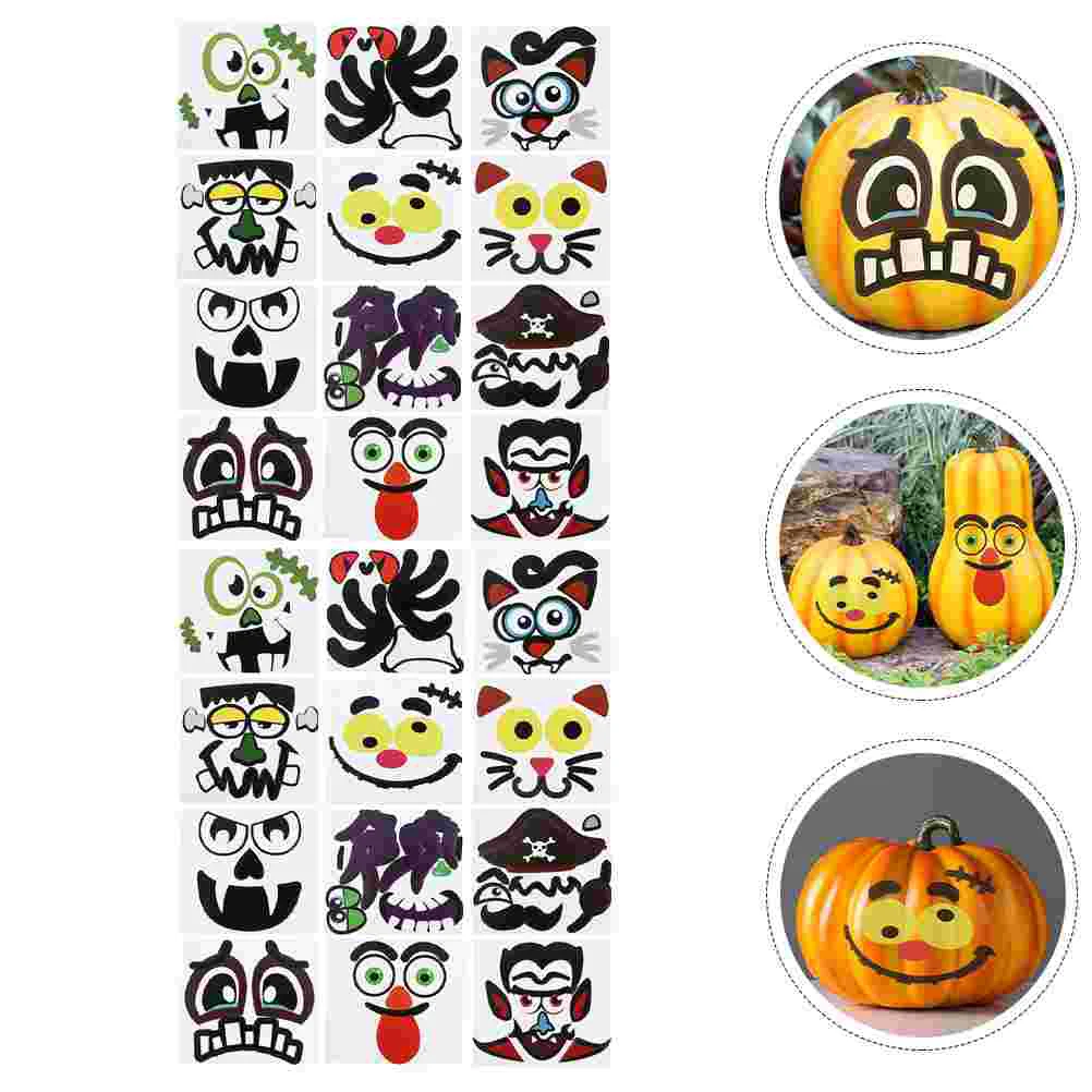 

24 Pcs Funny Stickers Pumpkin Stickers Set Ornaments (Assorted Color)