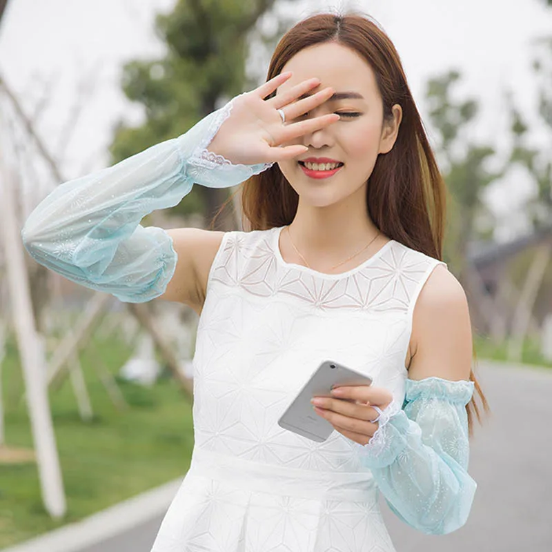 Calymel летние женские анти УФ защита от солнца тонкие кружевные перчатки