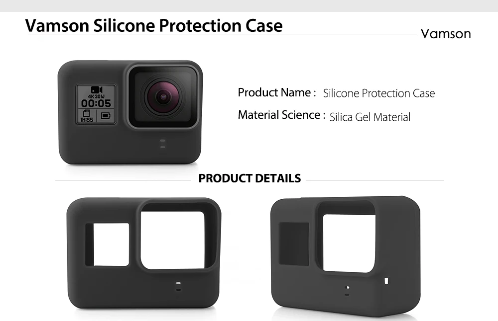 Vamson для Gopro Hero 7 6 5 черный комплект аксессуаров Водонепроницаемый защитный корпус чехол для дайвинга 60 м для Go pro 7 6 5 камера VP633