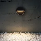 Квадратныйкруглый светодиодный светильник для лестницы, алюминиесветильник для ступенек, настенная лампа для наружный светодиодный настенный светильник s, водонепроницаемое светильник для лестницы, NR-165, 6 Вт, 12 Вт, IP65