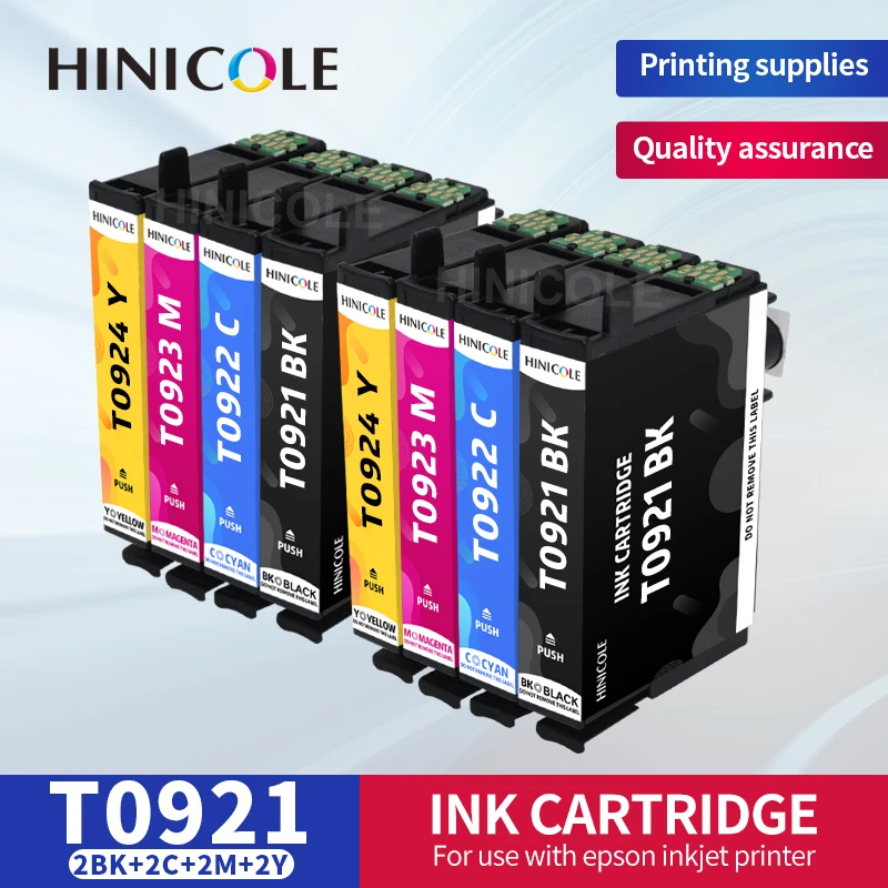 

HINICOLE For Epson T0921 Cartridge 92N Ink Cartridges Stylus CX4300 TX106 TX117 TX119 TX109 T26 C91 T27 Printers Cartridge