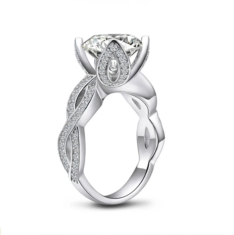 Обручальное кольцо QYI с круглой огранкой изящное ювелирное изделие из серебра 3 5