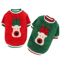 1pc pet winter dog clothes for small medium cats green red polyester warm deer costume for christmas new year pet product