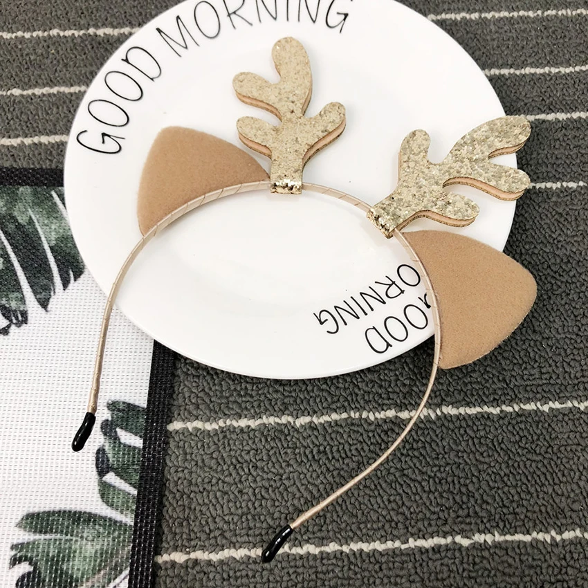 Милый Рождественский головной убор с кошачьими ушками оленей костюм для