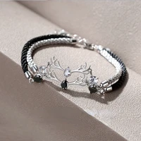 the new one deer has you couple bracelet a pair of ins niche design braided rope men and women girlfriends valentines day gift