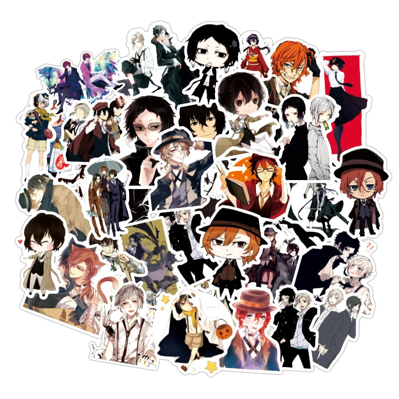

10/30/50pcs/pack Bungo Stray Dogs Japanese anime Stickers For Refrigerator Car Helmet DIY Gift Box Bicycle Guitar Decal Notebook