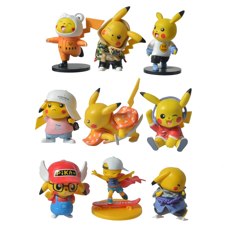 

The New 9 Style Pokemon Pikachu Pocket Monster Action Figure Pvc Model Children's Decorative Ornaments Toys For Boys Gift