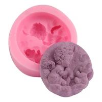 under moon cute angel bear silicone soap mold fondant candy chocolate cake baking tools soap form diy plaster clay crafts making