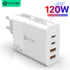 Зарядное устройство WOTOBE 120 Вт, PD 4,0 QC 3,0 PPS для быстрой зарядки, подходит для ноутбуков типа C, планшетов, iPhone 1312, S20 UltraNote 10S10