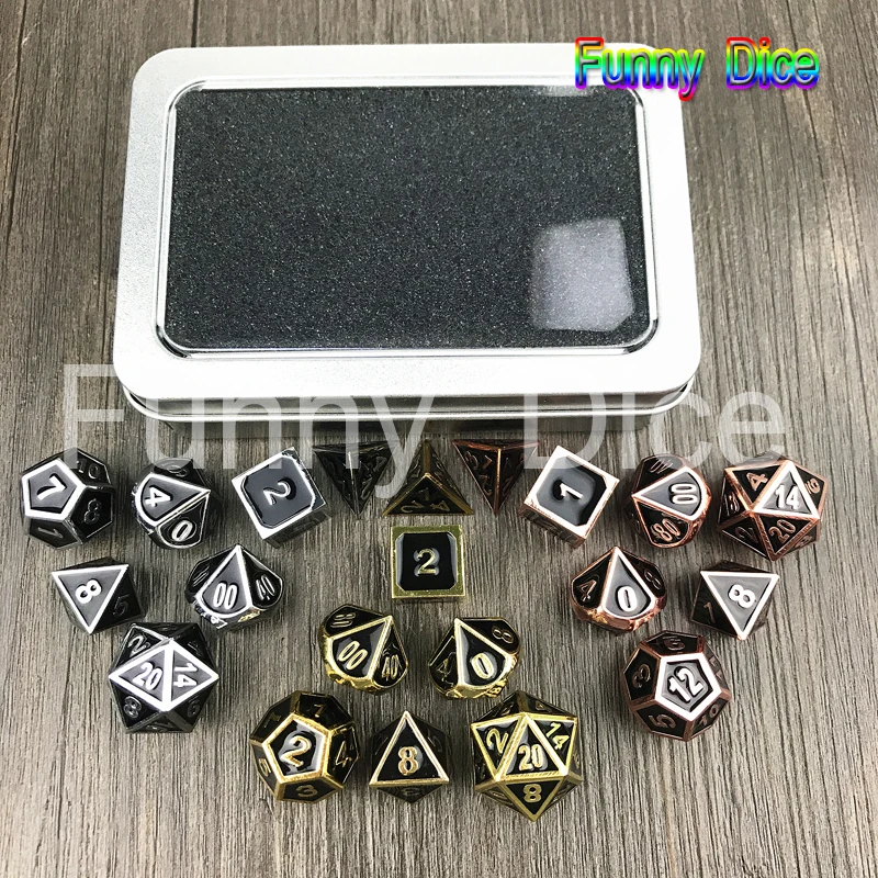 Горячая Распродажа DND Polly Блестящий металлический Набор кубиков золото с коробка