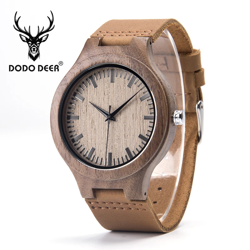 DODO DEER Wholesale Watches For MenS Leather Strap Quartz Sport Watch Male Custom Engrave Logo Masculino Reloj OEM