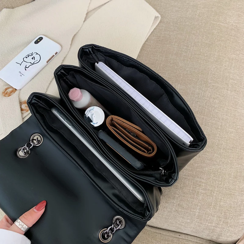 

Ladies fashion envelope bag Solid color leather shoulder messenger bag Chain handbags for women 2020 Rhomboid design hand bags