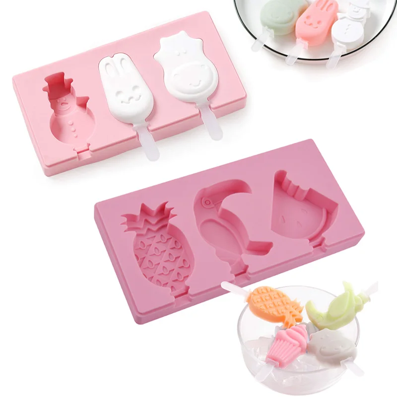 Silicone Ice Cream Mold with Cover Popsicle Lids and Plastic Sticks Reusable DIY Pop for Kids Molds | Дом и сад
