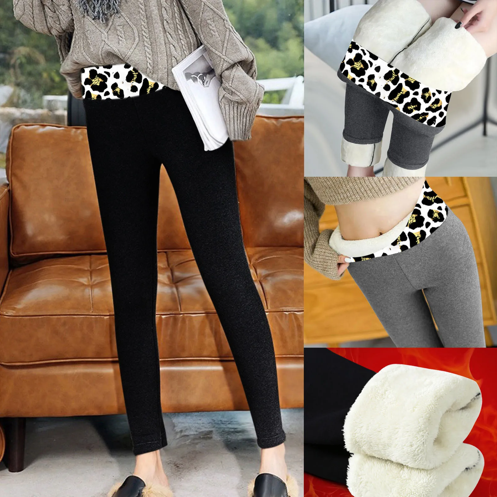 

2021 Women Leggings Casual Printed Span Ladies High Waist Keep Warm Long Pants Elastic Warm Fleece Thick Girls Leggings