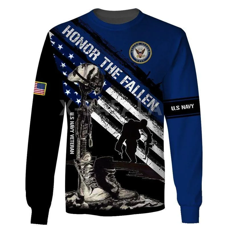 

NAVY VETERAN Flag Eagle 3D Print XS-7XL Hoodie Man Women Harajuku Outwear Zipper Pullover Sweatshirt Casual Unisex-3