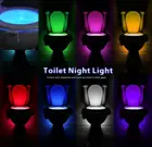 Умный ночной Светильник для туалета, светодиодный светильник для ванной комнаты с датчиком движения, 16 цветов, Лидер продаж