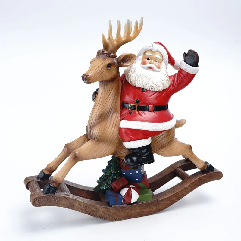 

Santa Resin Statue Christmas Tree Forest Elk Horse Lovely Door Greeter Outdoor Indoor New Year Decoration 2022 Navidad Gifts