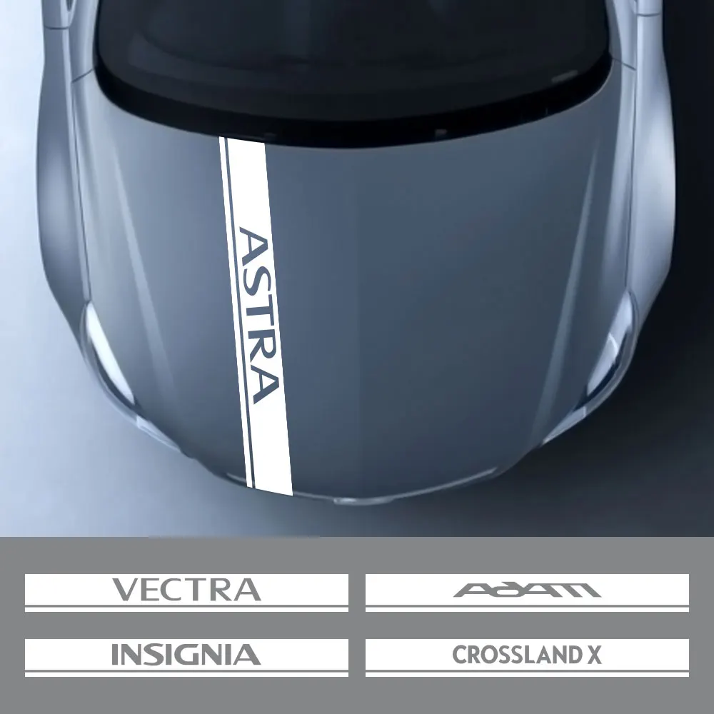 Наклейки на капот автомобиля для Opel Astra Adam Combo Crossland X Meriva Tigra Zafira Vivaro Grandland Corsa Insignia Mokka OPC Vectra