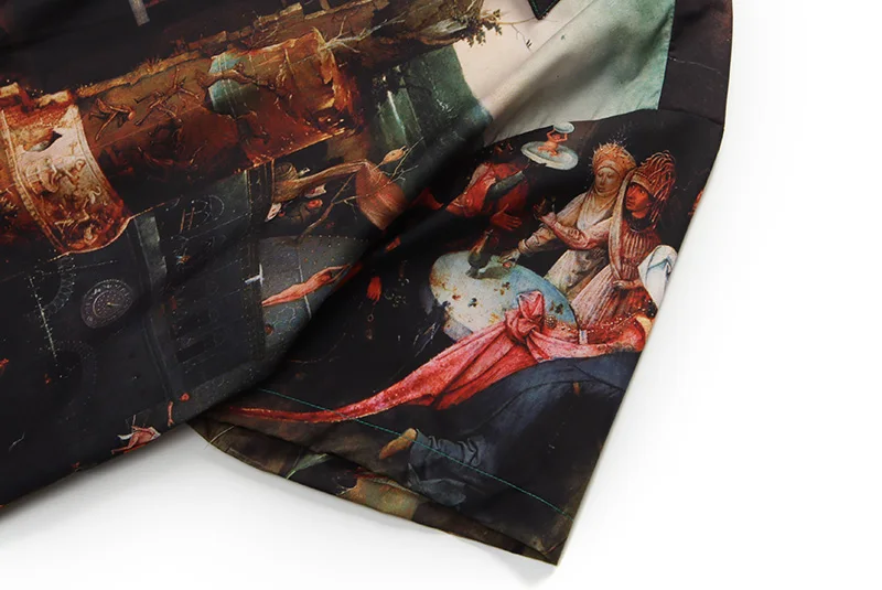 

Hip Hop Retro Oil Painted Short Sleeve Summer Shirts Mens and Womens Lapel Oversize Casual Hawaiian Shirt Loose Hip Hop Tops