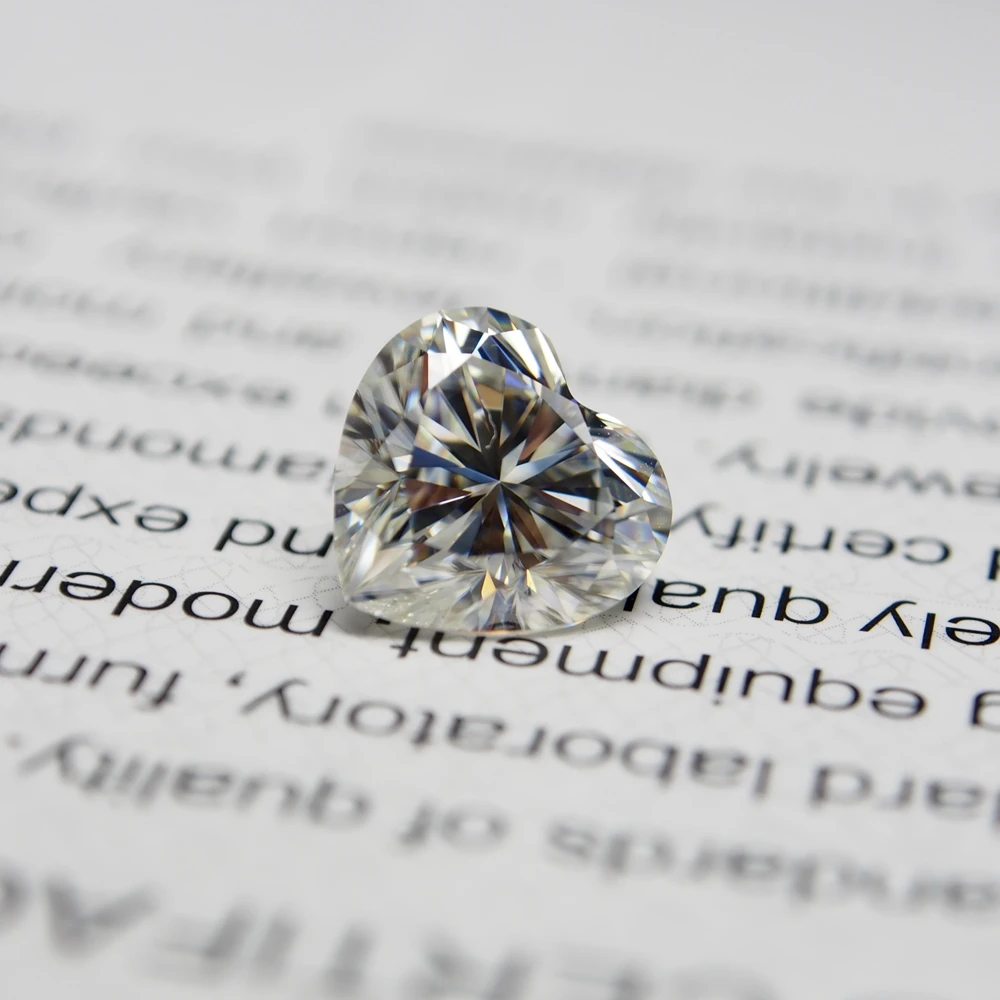 10*10MM Heart Shape Gemstone Color Play or Fire Lab Created Loose Diamond Clear Bright  VVS Moissanite for Ring Making