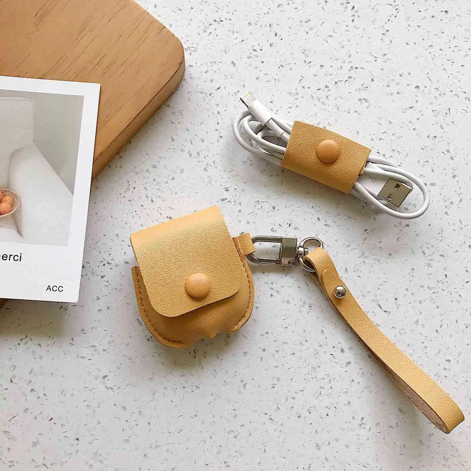 Роскошный кожаный чехол для apple airpods 2, чехол, беспроводная Bluetooth Крышка с зарядным кабелем, защитный чехол, кожаный чехол для наушников
