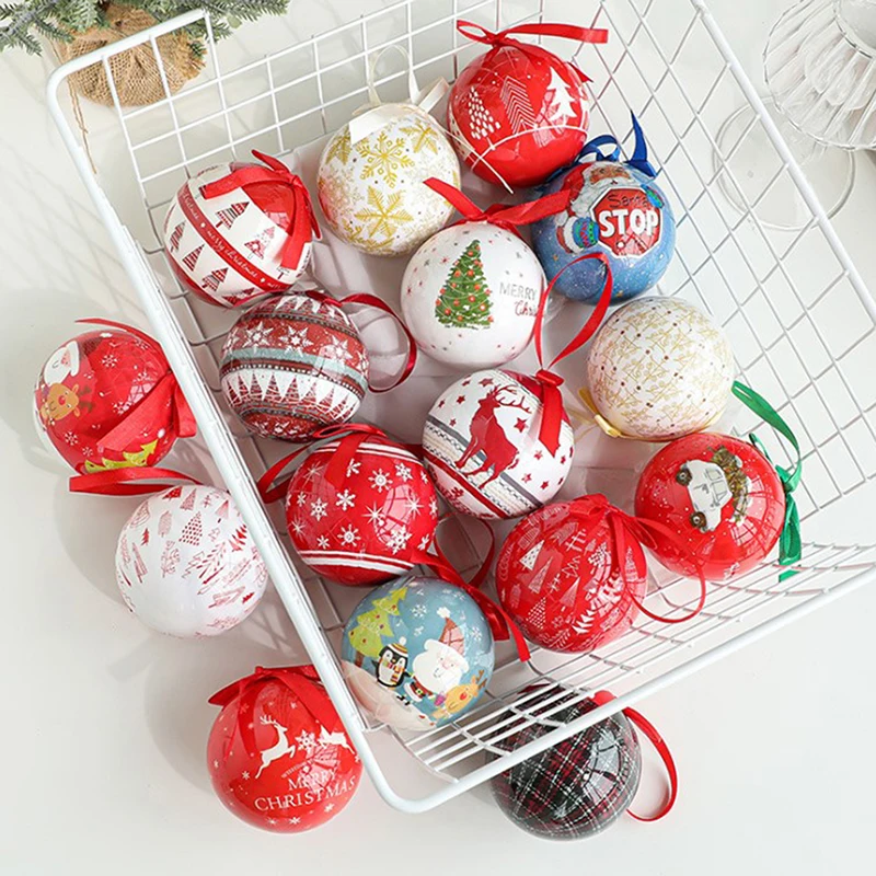 

Christmas Tree Balls Pendant Ornaments Hanging Ball Plastic Decorations For Home Holiday Navidad New Year Decor Gifts 7.5cm