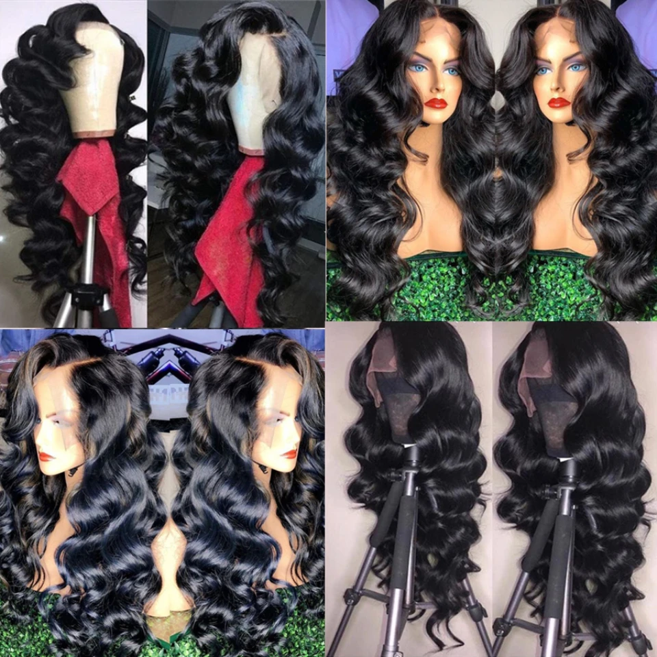 150% полные парики человеческих волос шнурка с волосами младенца Glueless