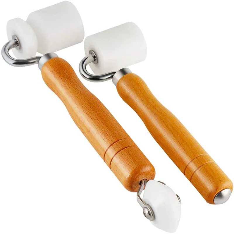 

New 2 Wood Wallpaper Flat Seam Roller - Internal External Corner PU Roller Banner Welding, Automotive Sound Deadening Tools