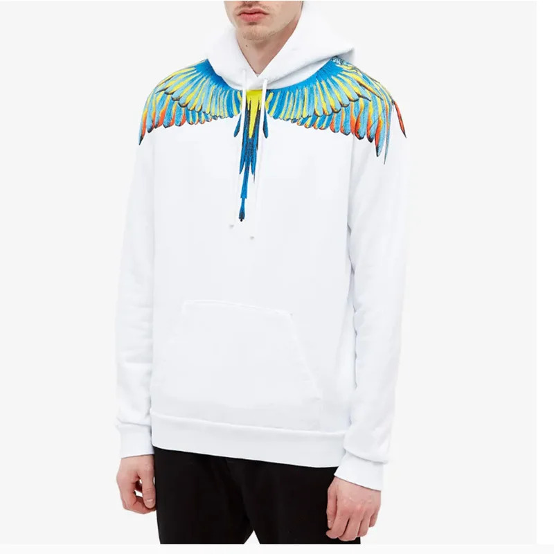 

2021 European And American Fashion Marcelo Burlon Hooded Hoodie Men And Women Couples Printing Color Wings Hoodie