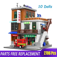 xb01103 creative moc city friends series the urban village with figures set house model building blocks home decoration gifts