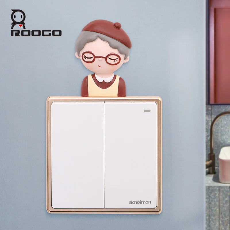 ROOGO наклейки с переключателями для молодых девушек домашняя гостиная и ванная на