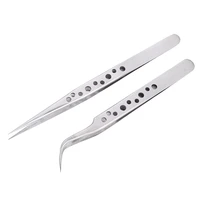 industrial tweezers electronics anti static curved straight tip precision stainless forceps phone repair diy hand tools sets