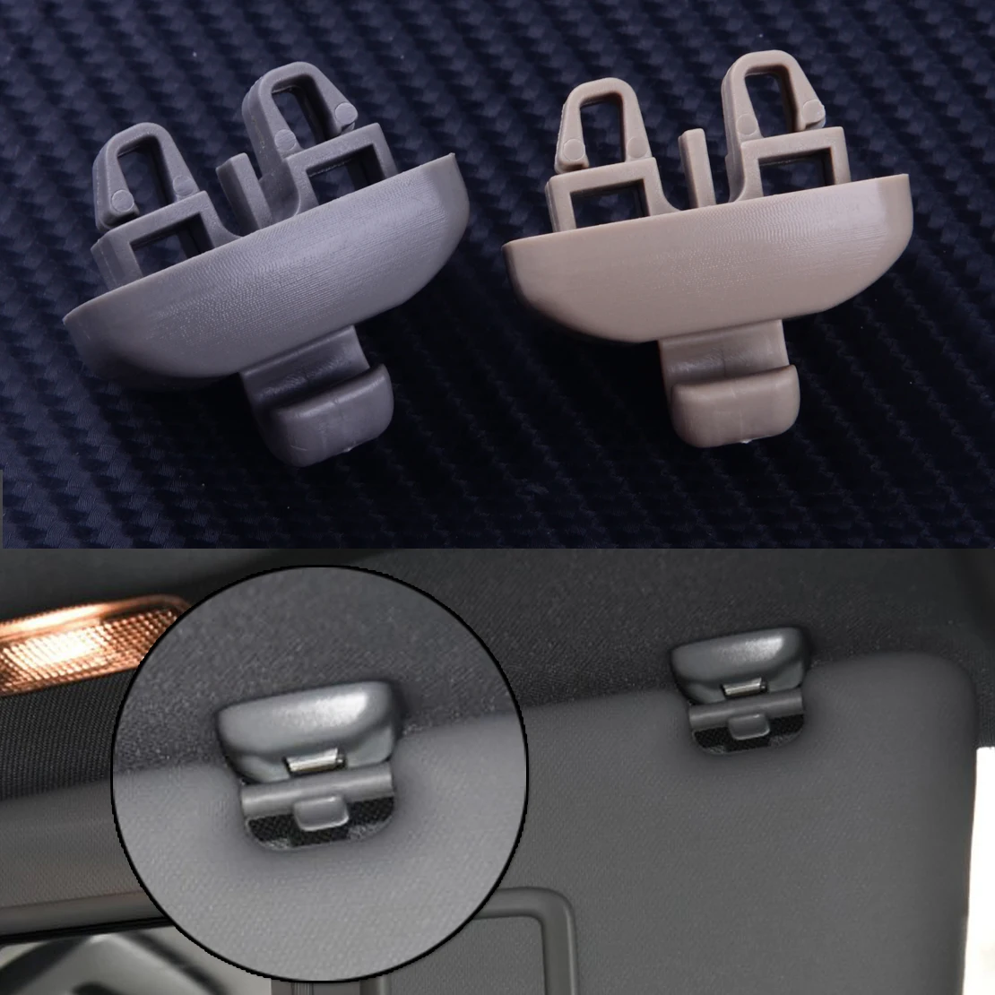 

Grey/Beige Car Inner Sun Visor Clip Hanger Hook Cover Retainer Fit for Audi TT A6 S6 2001 2002 2003 2004 2005 4B0857562