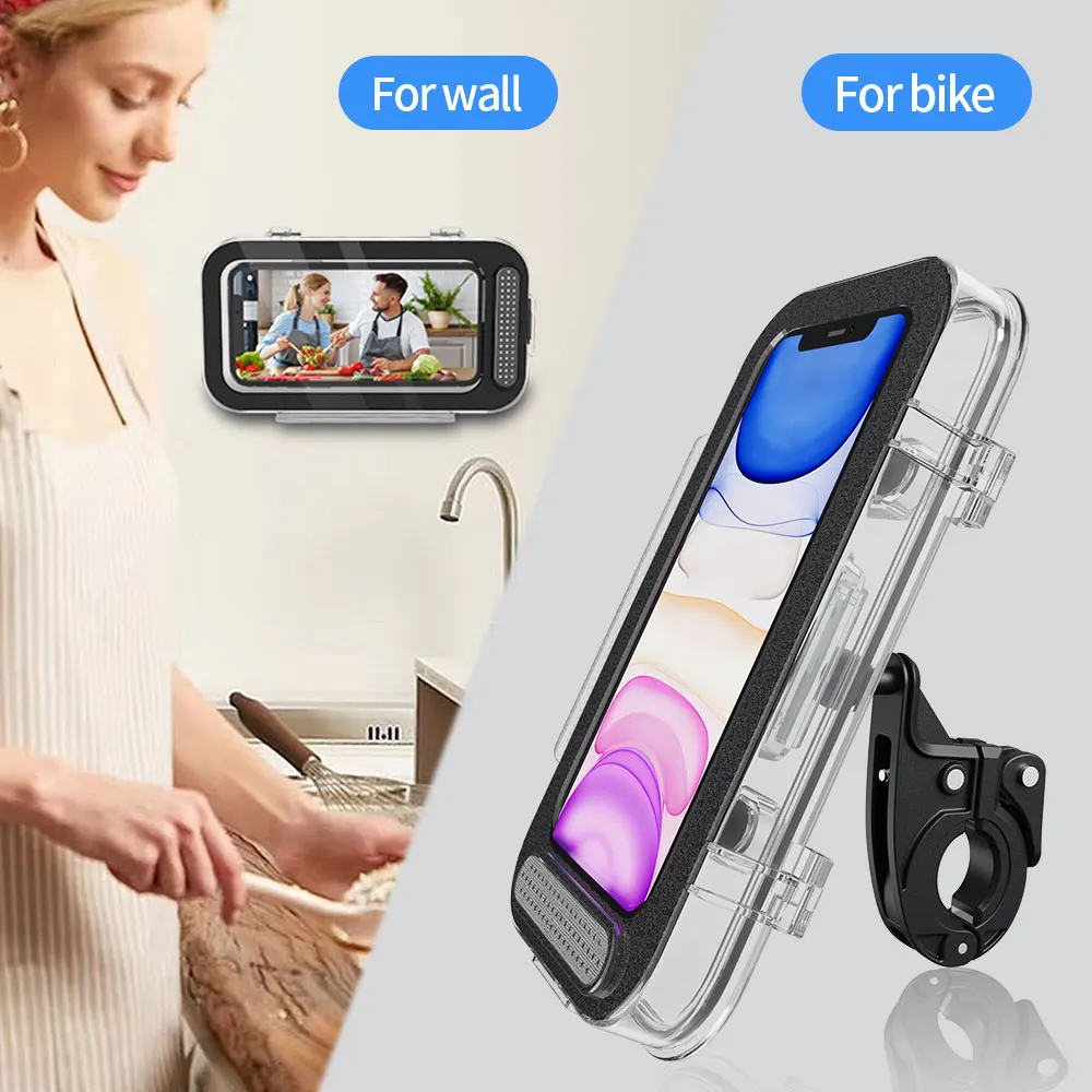 3in1 bike phone holder waterproof 360°rotation mobile phone holder for bike scooter motorcycle phone mount with wall mount free global shipping