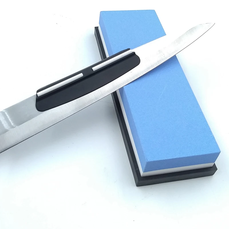 

sharpening stone whetstone 1000 6000 grit Bamboo base angle guideset kitchen knife sharpener grinding stone