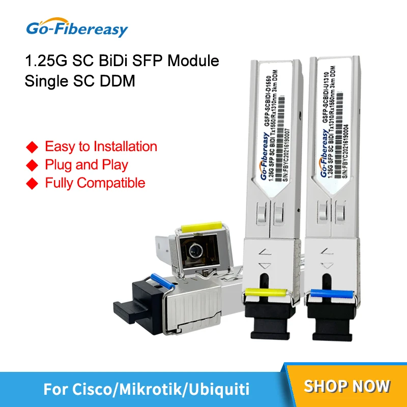 Модуль SFP Gigabit SC BIDI одноволоконный модуль трансивера совместимый с