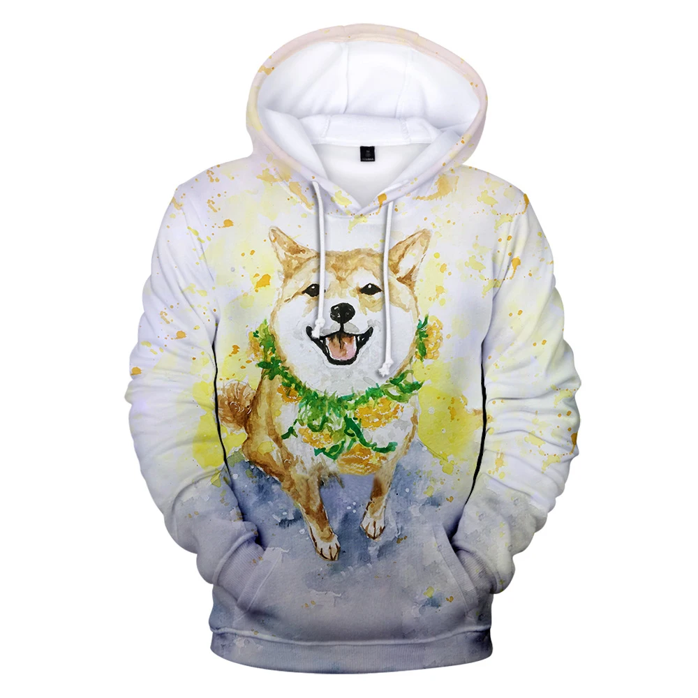 

Shiba inu 3D hoodies white child print sweatshirts men women fashion hoody long sleeve pullovers high quality 3D hoodie outwear