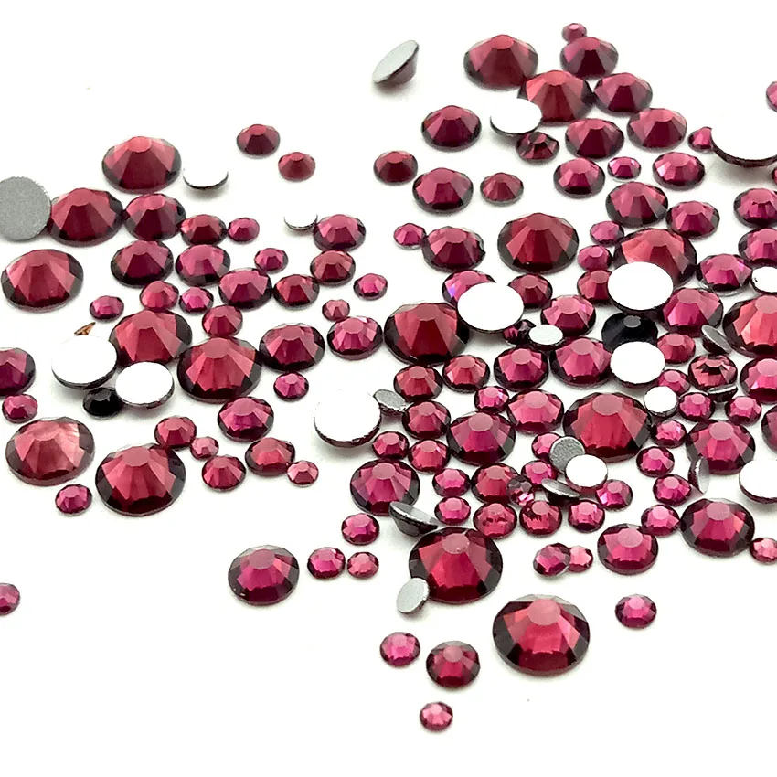 1 коробка стеклянные стразы для ногтей разразных размеров с плоской задней